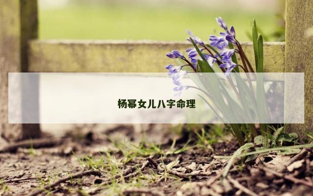 杨幂女儿八字命理
