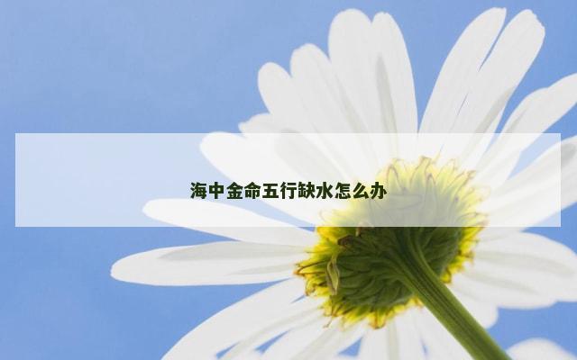 海中金命五行缺水怎么办