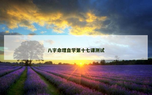 八字命理自学第十七课测试