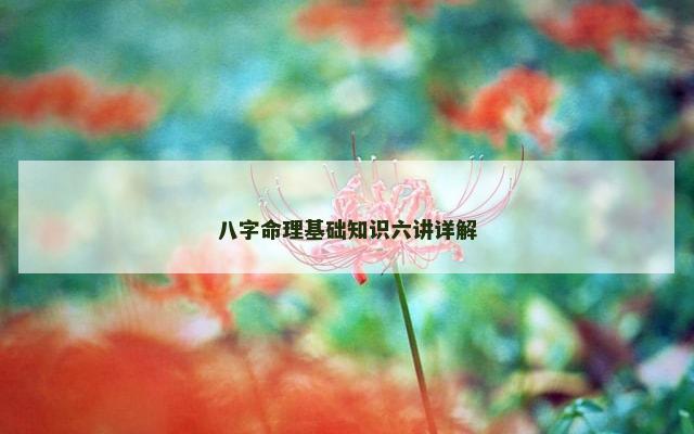 八字命理基础知识六讲详解