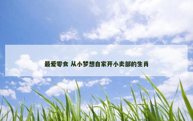 最爱零食 从小梦想自家开小卖部的生肖
