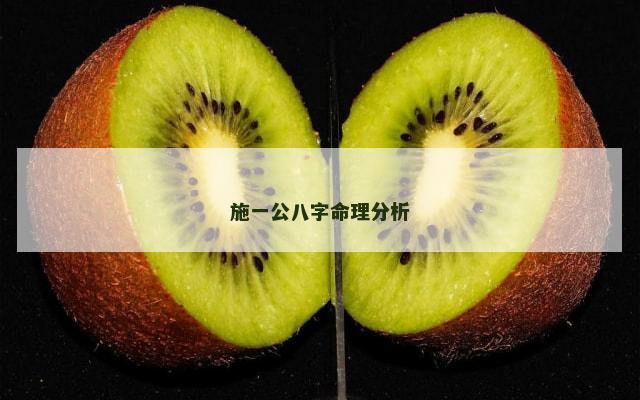 施一公八字命理分析