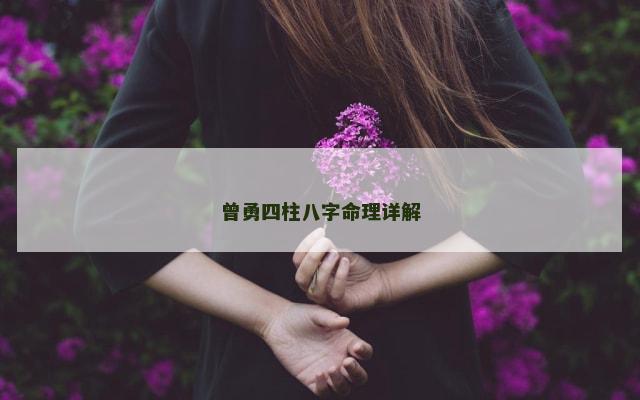 曾勇四柱八字命理详解