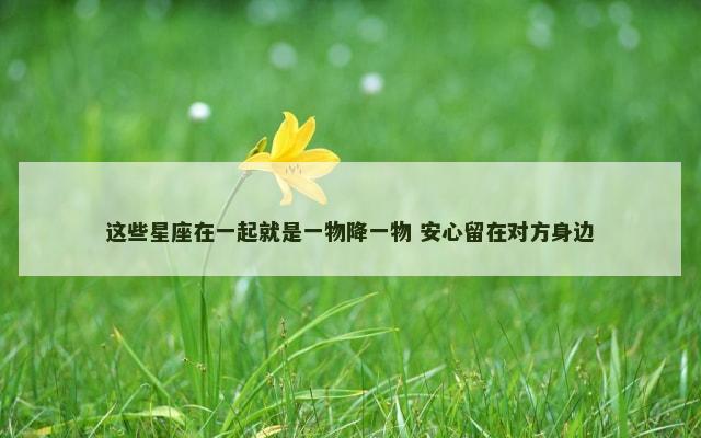 这些星座在一起就是一物降一物 安心留在对方身边