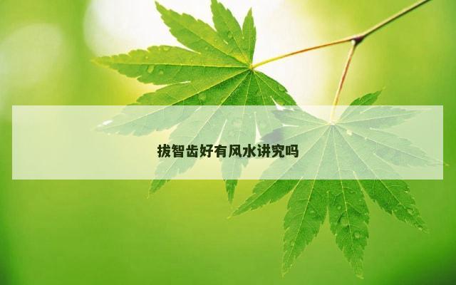 拔智齿好有风水讲究吗