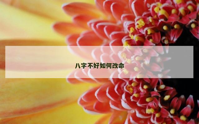 八字不好如何改命