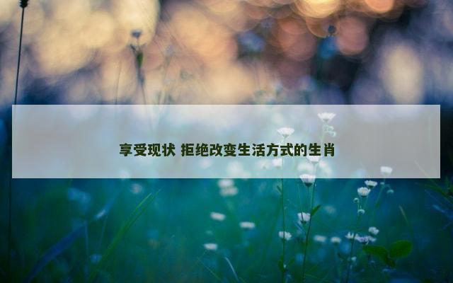 享受现状 拒绝改变生活方式的生肖