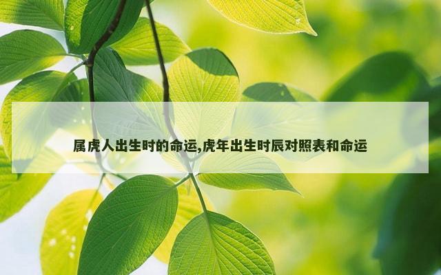 属虎人出生时的命运,虎年出生时辰对照表和命运