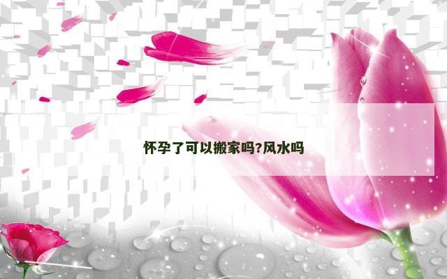 怀孕了可以搬家吗?风水吗
