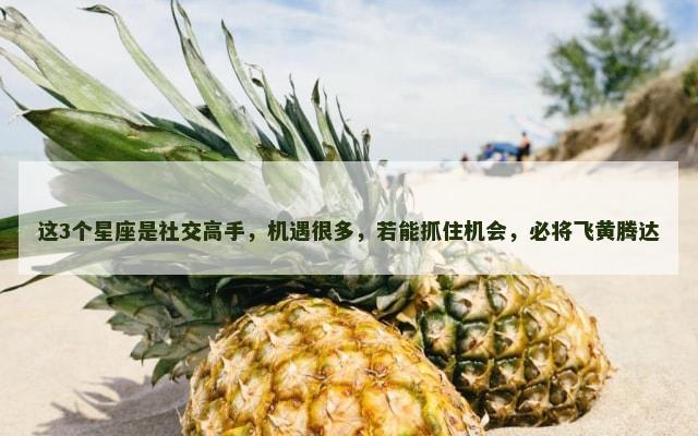 这3个星座是社交高手，机遇很多，若能抓住机会，必将飞黄腾达