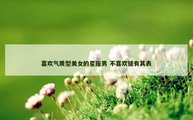 喜欢气质型美女的星座男 不喜欢徒有其表