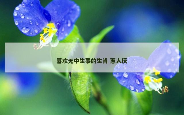 喜欢无中生事的生肖 惹人厌