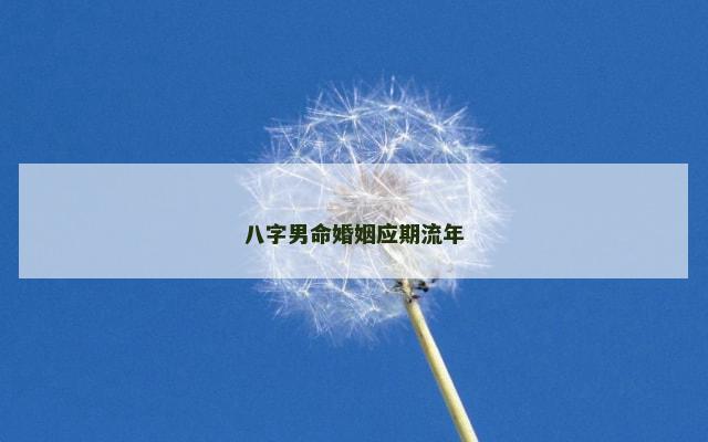 八字男命婚姻应期流年