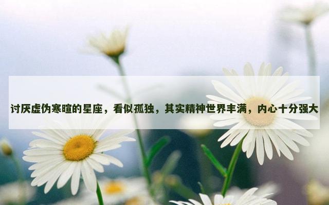 讨厌虚伪寒暄的星座，看似孤独，其实精神世界丰满，内心十分强大