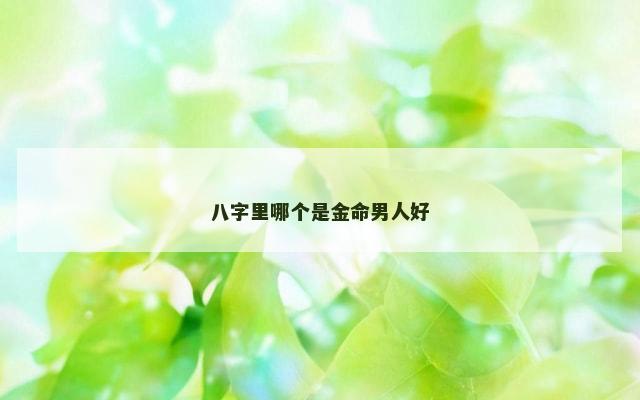 八字里哪个是金命男人好