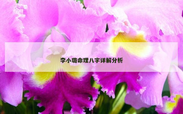 李小璐命理八字详解分析