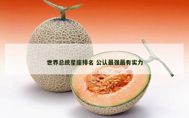 世界总统星座排名 公认最强最有实力