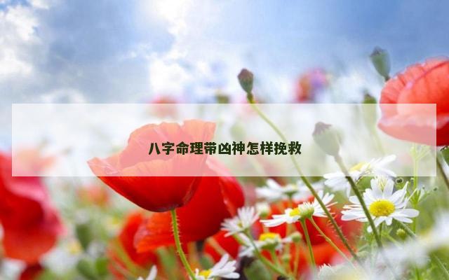 八字命理带凶神怎样挽救