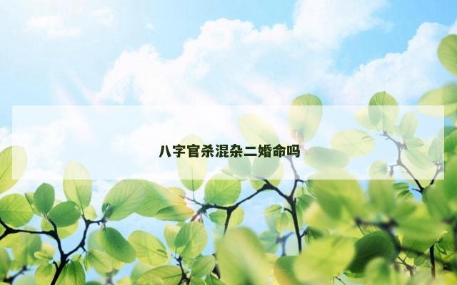 八字官杀混杂二婚命吗