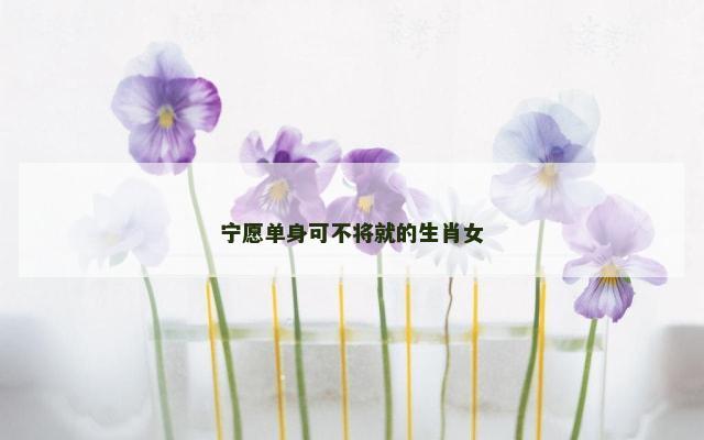 宁愿单身可不将就的生肖女