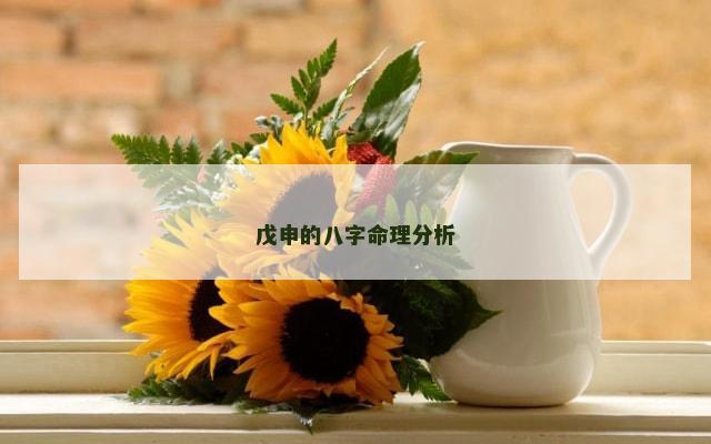 戊申的八字命理分析