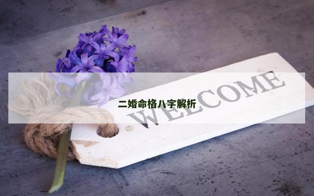 二婚命格八字解析