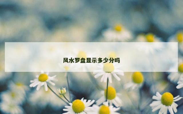 风水罗盘显示多少分吗