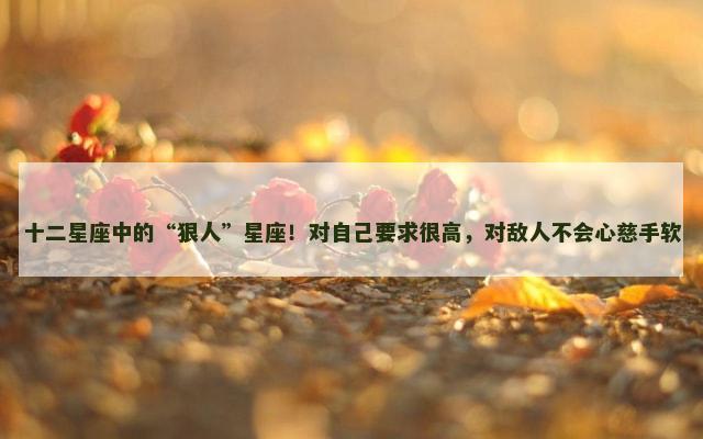 十二星座中的“狠人”星座！对自己要求很高，对敌人不会心慈手软