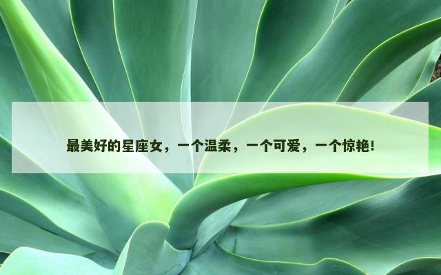 最美好的星座女，一个温柔，一个可爱，一个惊艳！