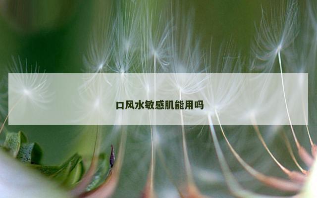 口风水敏感肌能用吗