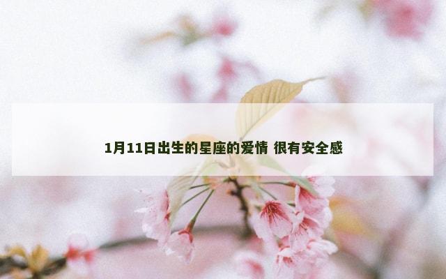 1月11日出生的星座的爱情 很有安全感