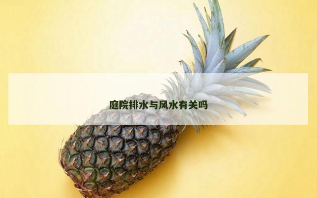 庭院排水与风水有关吗