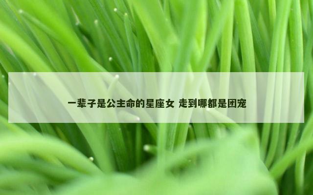 一辈子是公主命的星座女 走到哪都是团宠