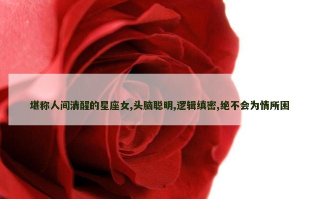 堪称人间清醒的星座女,头脑聪明,逻辑缜密,绝不会为情所困