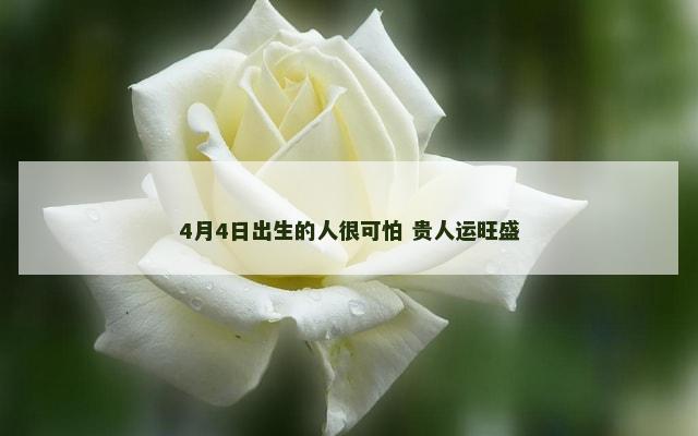 4月4日出生的人很可怕 贵人运旺盛