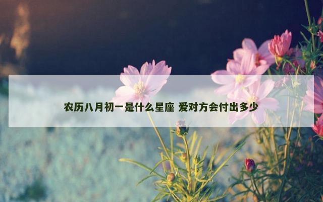 农历八月初一是什么星座 爱对方会付出多少