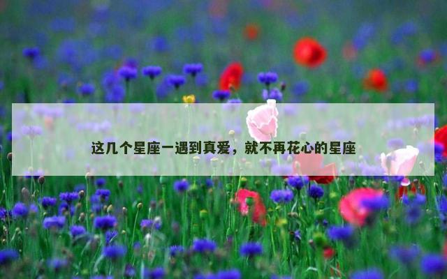 这几个星座一遇到真爱，就不再花心的星座