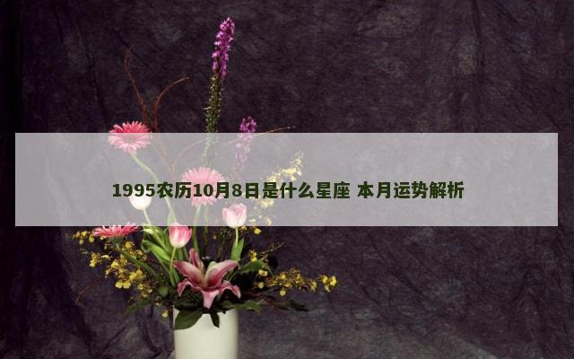 1995农历10月8日是什么星座 本月运势解析