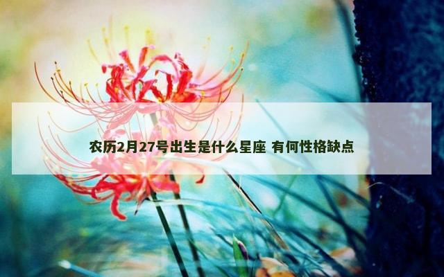 农历2月27号出生是什么星座 有何性格缺点