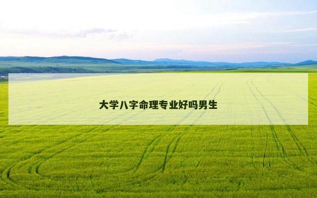 大学八字命理专业好吗男生