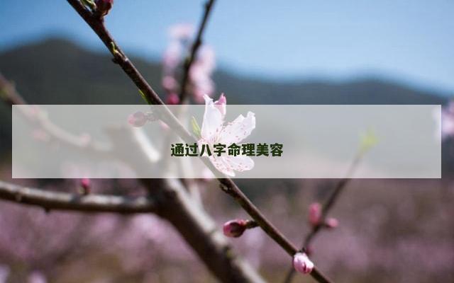 通过八字命理美容