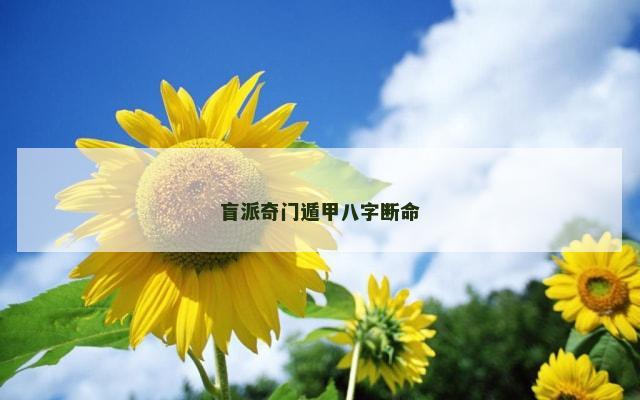 盲派奇门遁甲八字断命