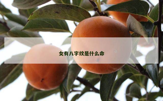 女有八字纹是什么命