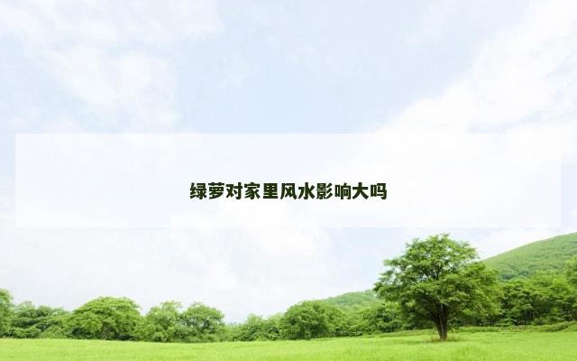绿萝对家里风水影响大吗