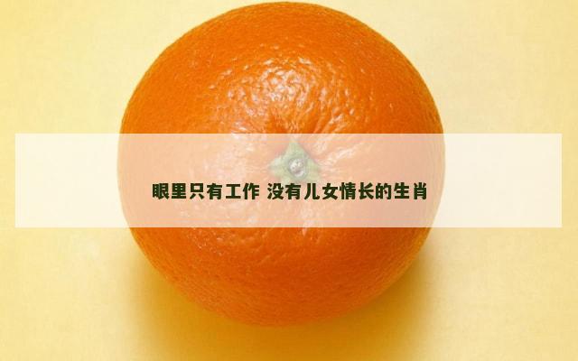 眼里只有工作 没有儿女情长的生肖