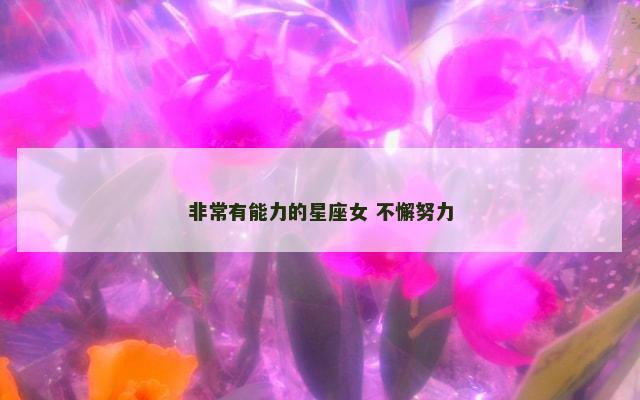 非常有能力的星座女 不懈努力