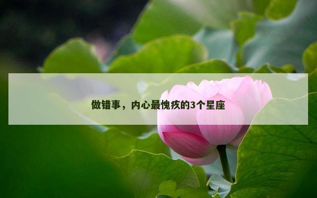 做错事，内心最愧疚的3个星座