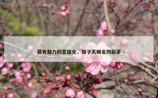 最有魅力的星座女，双子天蝎名列前茅