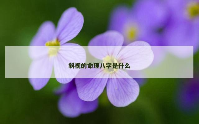 斜视的命理八字是什么