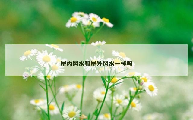 屋内风水和屋外风水一样吗
